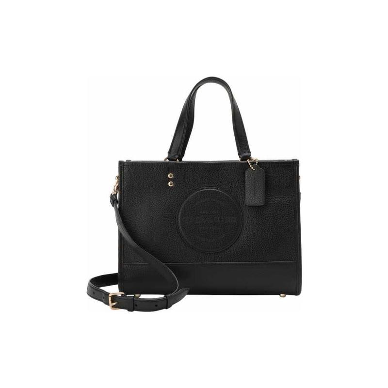 Coach Dempsey 29 Patch Pebbled Leather Tote Bag Tote Bag Shopping Bag Hand-held Shoulder Crossbody Bag Medium Women's Black