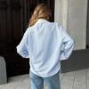 Women Spring Fall Button Down Stripes Shirt Casual Loose Collared Long Sleeve Oversized Blouse Shacket