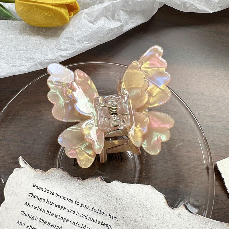 Fairy Butterfly Hair Claw Acetate Crab Hair Clip Fluffy Summer Sweet Princess Shark Clip Women Girls Hairpin Hair Accessories