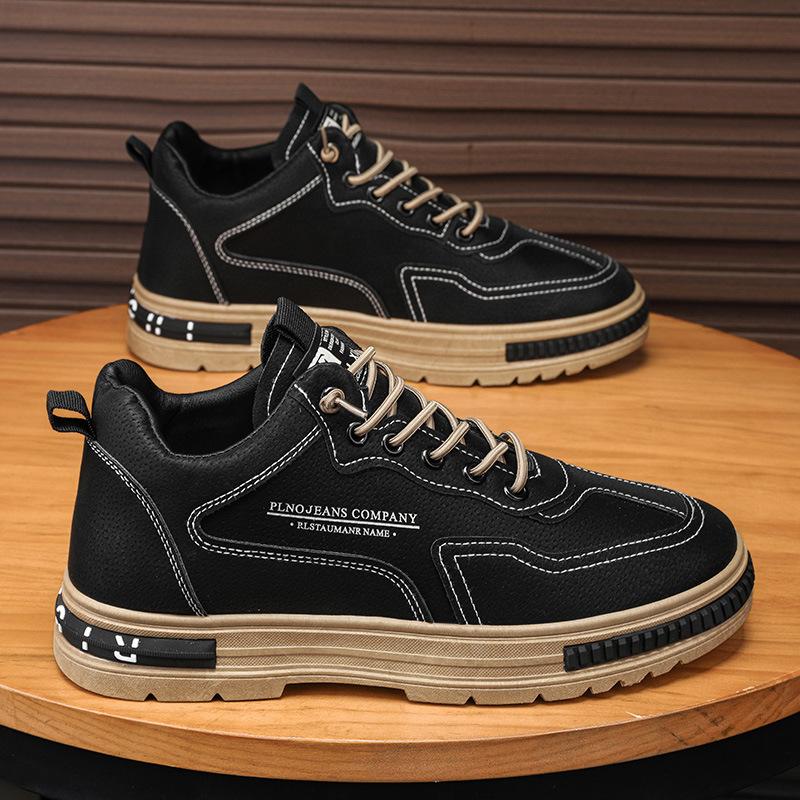 

2025 осень новая оснастка ботинки мужские на толстой подошве увеличивающие рост спецобувь тренд универсальные повседневные мужские туфли мода 44 male