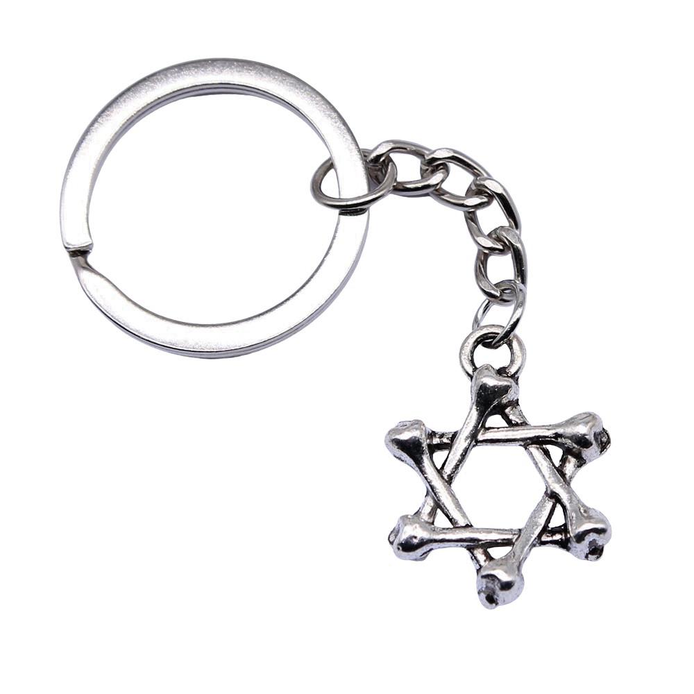 Celtic Knot Charm Hexagram Keychain Irish Amulet Key Ring 28mm Ring