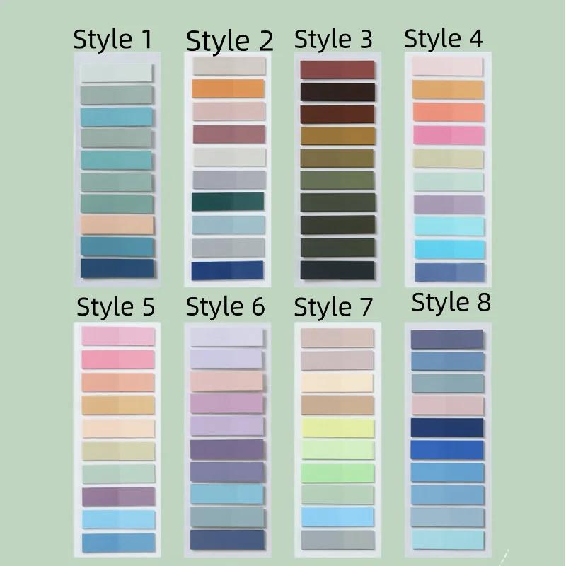 200 szt. Indeksowe Fajne Samoprzylepne Karteczki Szeroka Zakładka PET Artykuły Papiernicze Naklejki Uczniowie Wodoodporny Notatnik Zwykły Dziennik Notatnik w Czystym Kolorze