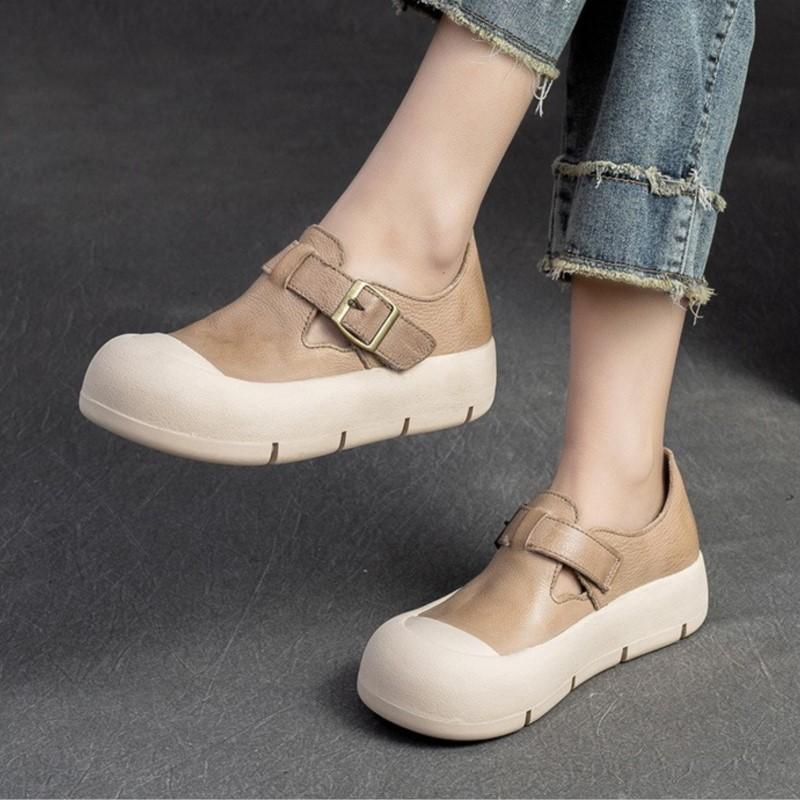 Fashion GKTINOO 2025 Designer Women Flats Slip On Ladies Casual Genuine Leather Flat Handmade Women Shoes Soft Bottom Loafers