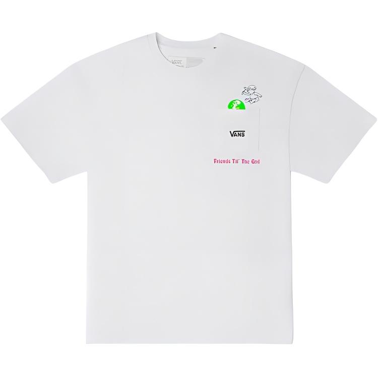 

Vans Футболка с коротким рукавом и круглым вырезом, с принтом карманов и забавными карманами, унисекс, топы белого цвета VN0A5HANWHT XXL