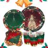 16 Servings Christmas Party Supplies Paper Cup Plate Napkins Tablecloth  Dinner