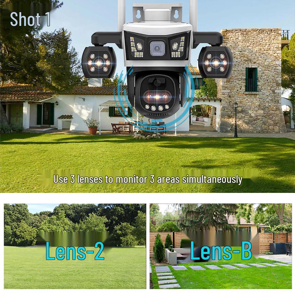 V380 4G Triple-Screen Solar-Powered Waterproof Outdoor Camera