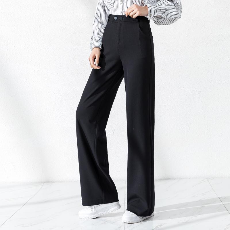 Suit pants women's gray wide-leg pants women's trousers Korean version loose straight casual pants professional pants summer thin