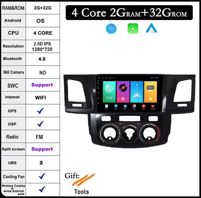

9-дюймовый для Toyota Fortuner hilux Manual 2005-2014 LHD Car Radio Multimedia Video Player Navigation GPS IPS Touch Screen
