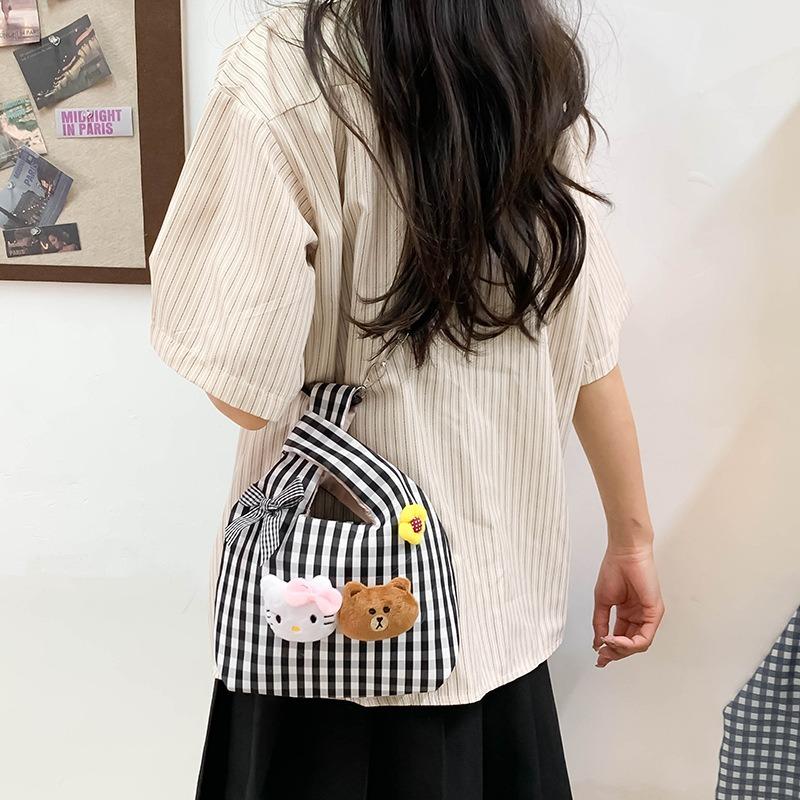Small fresh plaid bag women's new niche doll handbag spring versatile sweet messenger bag