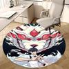 1pc Demon Slayer Tanjiro Kamado Round Carpet - Anime Cartoon Design Office Chair Mat Non-Slip Rug for Home Decor Living