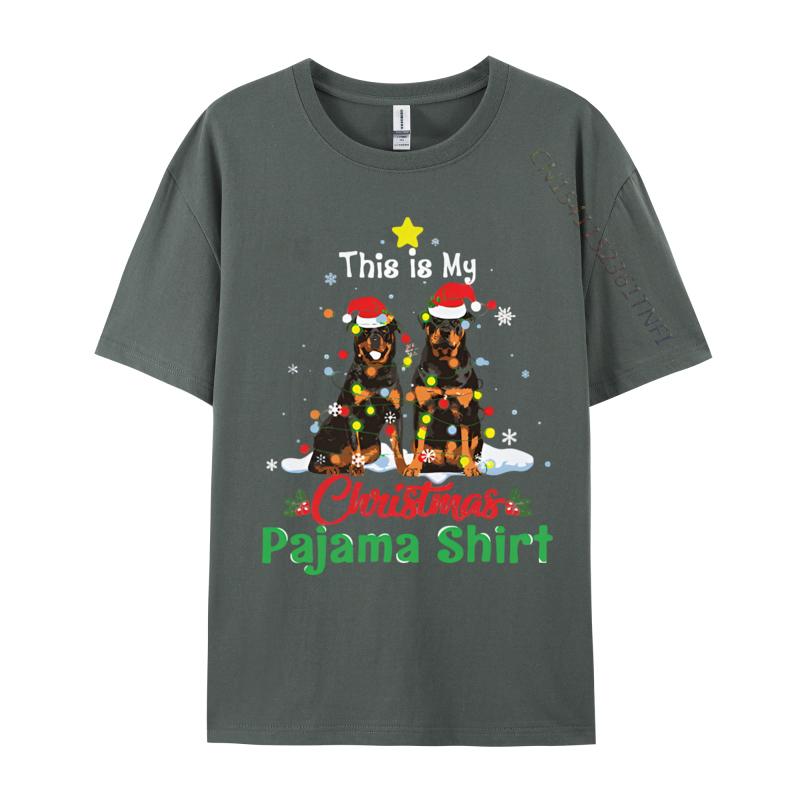 This Is My Christmas Pajama Rottweiler Tshirt Cotton High Street Tops T Shirts Casual Tee Shirts Unisex Grey Shirt Graphic Tee