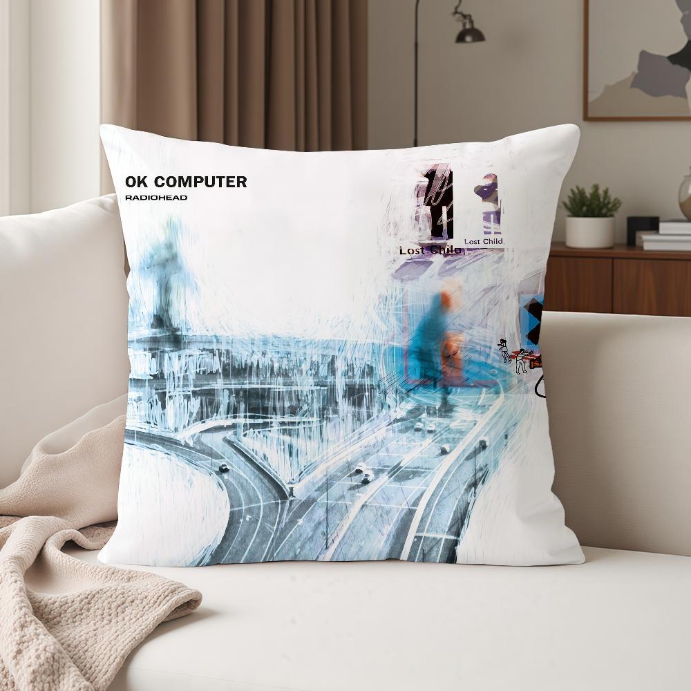 

Vintage Rock Band Rradiohead Pillow Case Suitable For Bedrooms Living Rooms Cars Home Decoration 30cmx30cm
