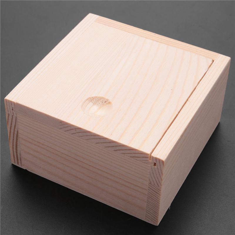 ABWR-10X Small Plain Wooden Storage Box Case For Jewellery Small Gadgets Gift Wood Color