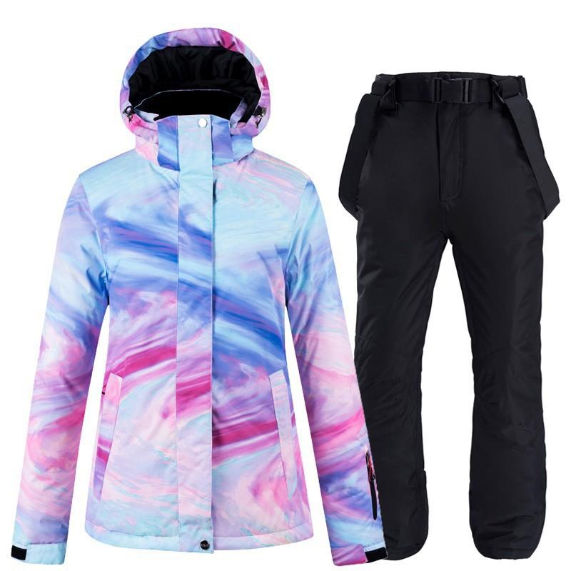 Winter Outdoor Ski Suit, Women's Thermal Snowboard and Snowboard Ski Pants Suit.