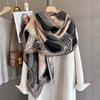 New 185*65cm Autumn/Winter Scarf Warm Tassel Shawl Women's Floral Imitation Cashmere Thick Warps Coldproof Windproof Blanket