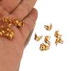 50-100pcs 18k Gold Stainless Steel Ball Chain Calotte Crimps Beads Connector End Clasp DIY Jewelry Necklace Bracelets Supplies