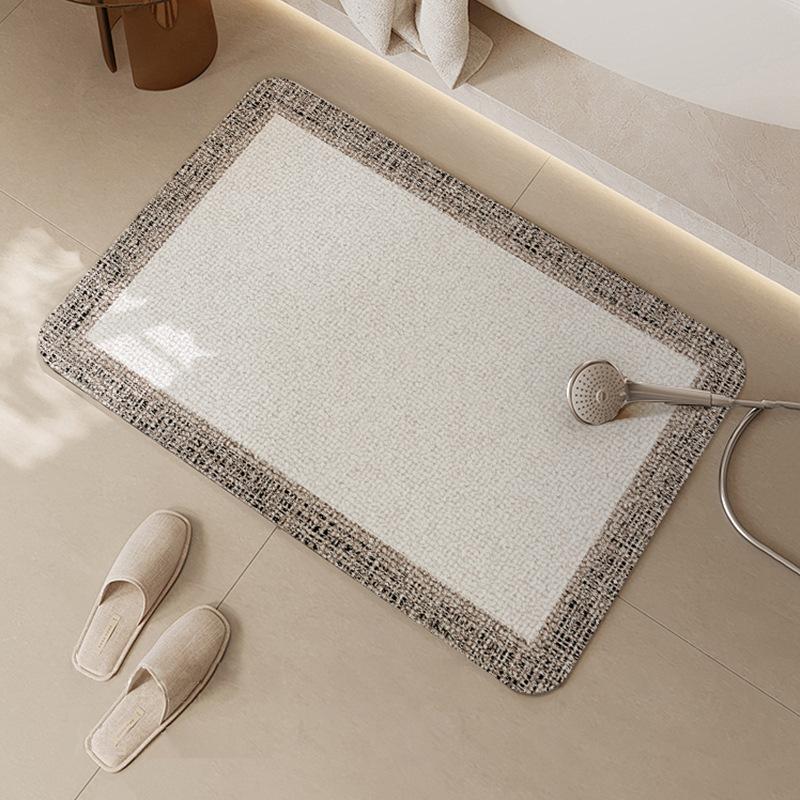 Bathroom Floor Mat Foot Mat Silosol Mud Absorbent Non-slip Toilet Toilet Door Carpet Cream Air Bathroom Door Entry
