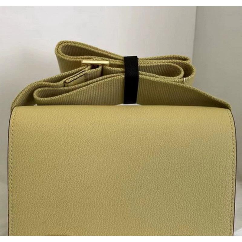 2025 New Leather Women's Bag Goat Pattern Leather Men's and Women's Same Clogs Wide Shoulder Strap Epoxy Leather Color Buckle Cross-border Wholesale
