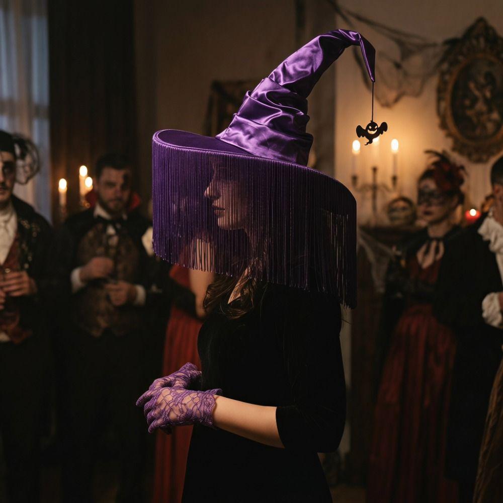 Tassel Cover Wizard Cap Gothic Cosplay Accessories Party Props Masquerade Cap Masquerade Ball