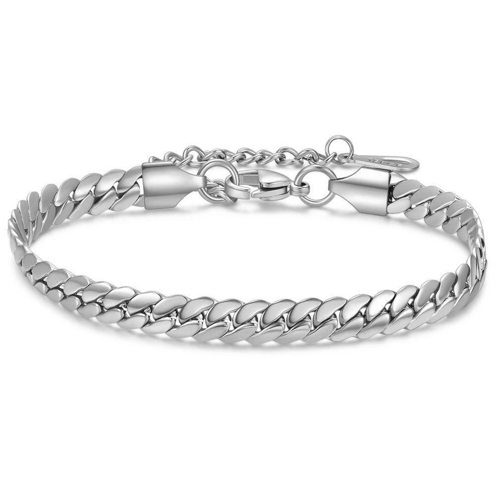 European and American Fashion: Versatile 6MM Cuban Chain Stainless Steel Bracelet for Women