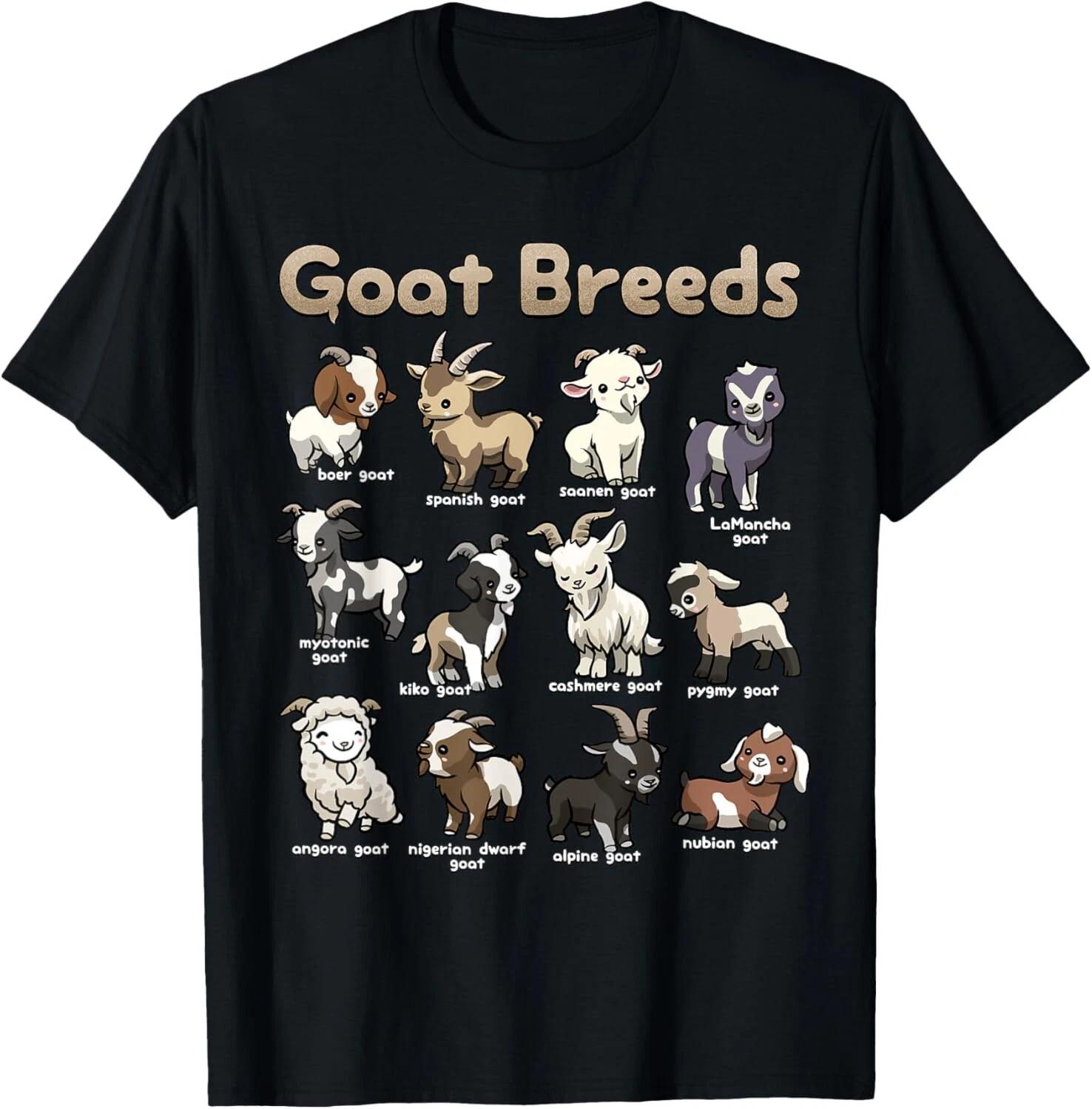 

Educational GoaT-Shirt Goat Breeds Farm Animals of the World Gift Unisex T-Shirt S