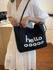 Women's Large Capacity Canvas Tote Bag - Summer Versatile Single Shoulder Bag with Letter Print
