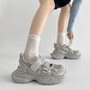 Retro White Bag Head Thick-soled Sports Sandals for Women's Summer Wear 2025 New Models with Skirts To Increase the Height of Soft-soled Dad Shoes
