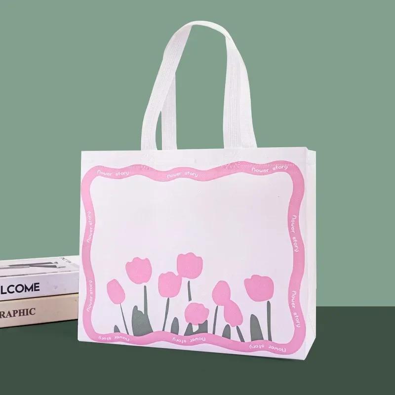 10pcs Coated Non-woven Fabric Bag Clothing Nonwovens Pack Handbag Environmentally Friendly Gift Shopping Packaging Pouch