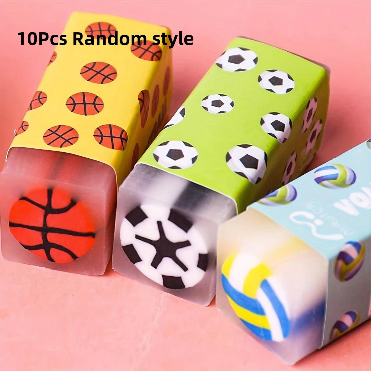 

10pcs Sport Erasers Basketball Football Volleyball Erasers Fun Erasers Sports Ball Erasers For Classroom Rewards Home