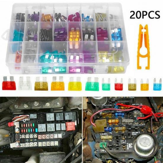 Mini Car Fuse Assortment Assorted Kit Blade Auto Set 220pcs Truck Automotive