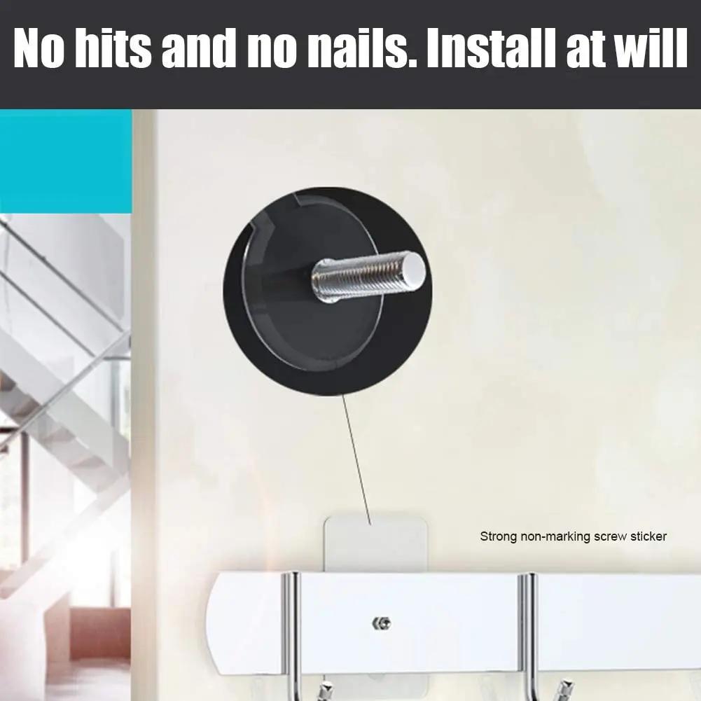 10/20 ks silných samolepicích hřebíků na zeď, háčky na plakáty a šrouby, samolepky na zeď, bezešvé kuchyňské a koupelnové šroubovací háčky, věšáky na zeď