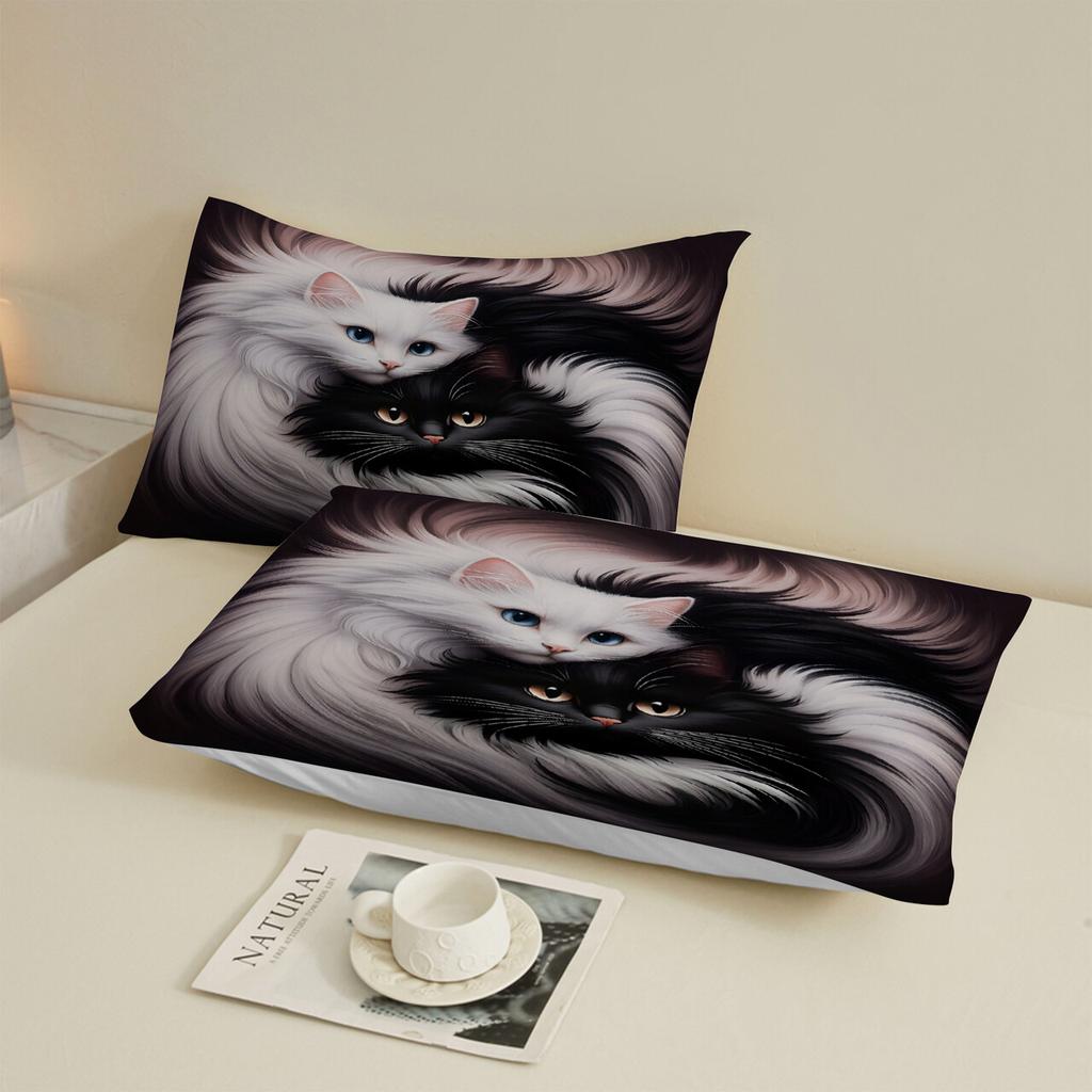 Cat Digital Printing Bedding Fitted Sheet Bedroom Set Gorgeous No Pillowcase Bedding Fashion Exquisite Printing Fitted Sheet Set