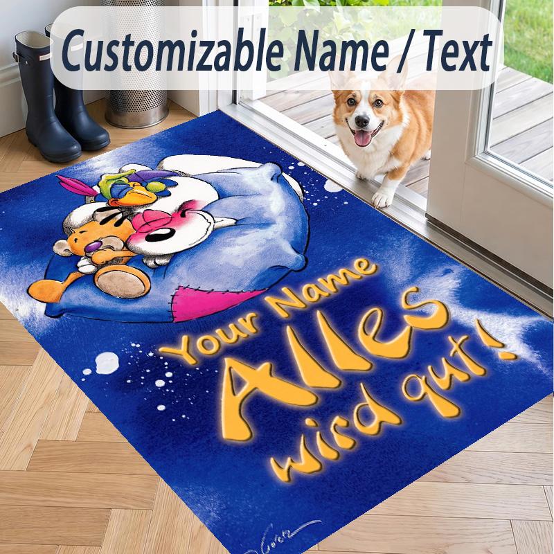 Custom Text Printed Rug Diddl Non Slip Floor Carpet For Home Room Decor