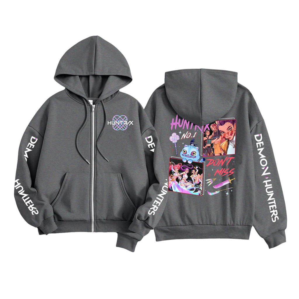 Kids Fashion Women's Lightweight Long Sleeve Zipper Hoodie Printed Hoodie With Pockets