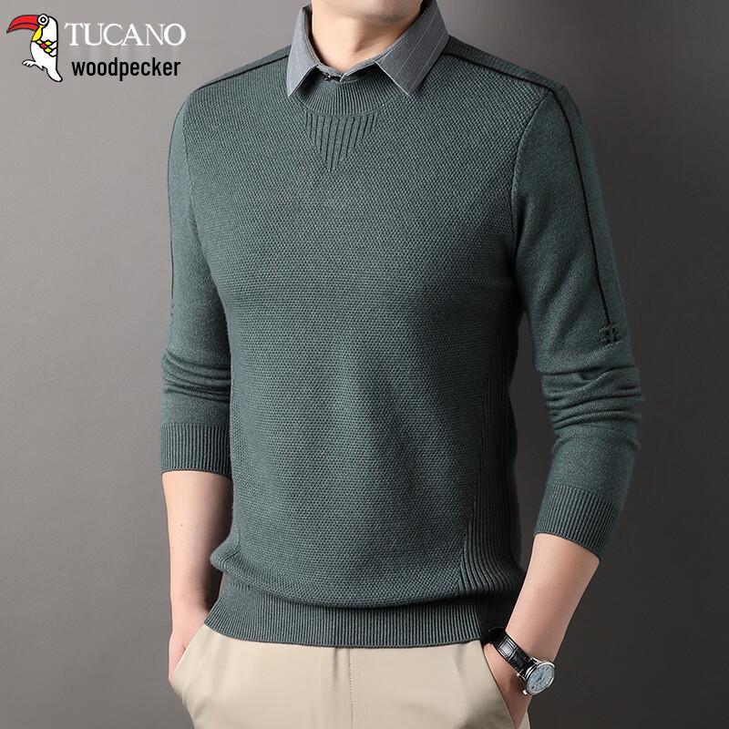 TUCANO Men s Faux Two-Piece Pullover Knit Sweater XL