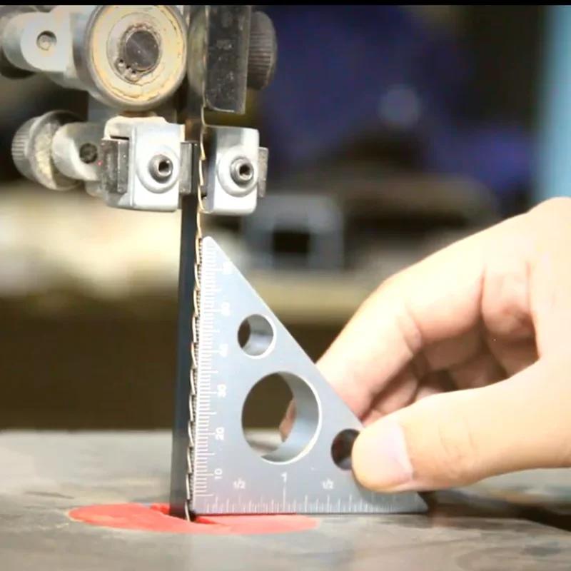 1pc Esquadro Ruler Aluminum Alloy 45/90 Degree Frosted Right Angle Gauge Woodworking Tool Angle Ruler