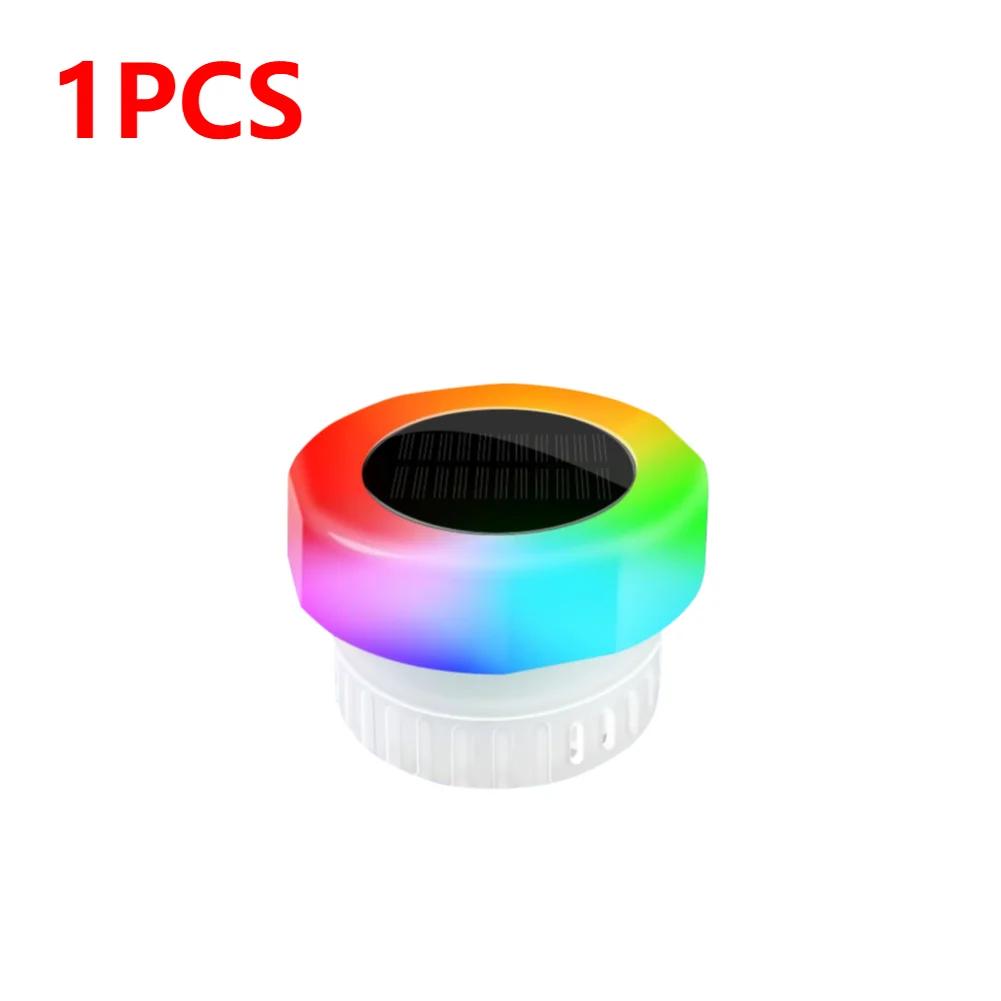 

Solar Pool Floating Dispenser Swimming Pool Chlorine Floater Bromine Tablets Floating Dispenser with Colorful Light for Spa Tub