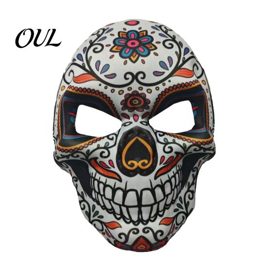 Festival-Kostümzubehör Tag der Toten Totenkopfmaske, Halloween Zucker Vollgesichts-Realistische Maske für Erwachsene Maskenball-Party-Accessoire Cosplay,