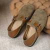 2025 autumn one-pedal soft-soled Birkenstocks women's new loafers round head versatile single shoes flat-soled beanie shoes women