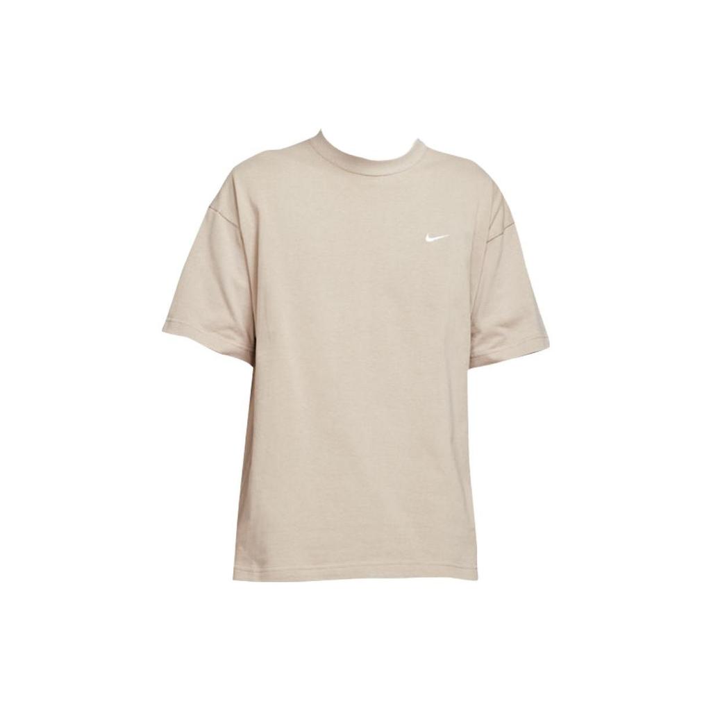 Nike Solid Color Crew Neck Pullover Short Sleeve T-Shirt Men Tops Beige CV0559-245
