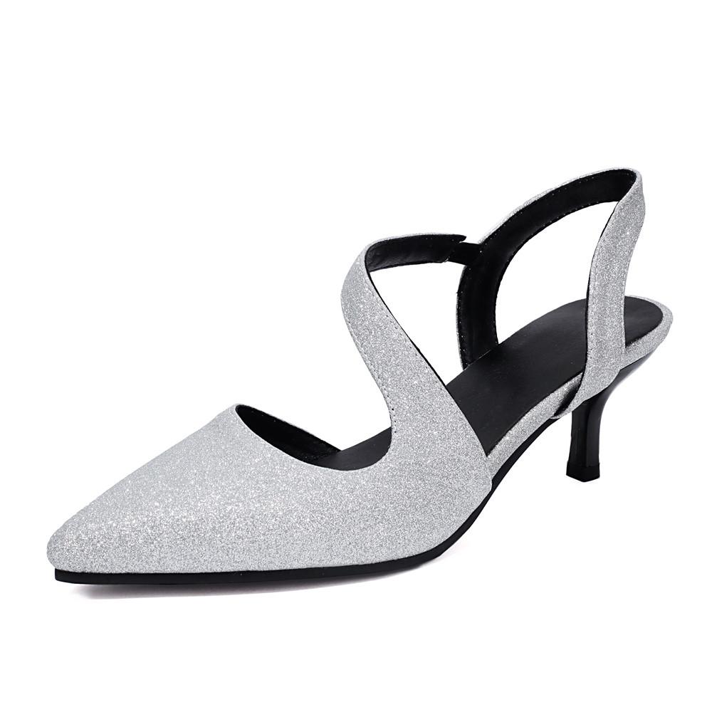 Fashion New Design Luxury Black Silver Stilettos Pointed Toe High Heels Women Sandals Summer Party Wedding Dress Prom Shoes Pumps 2025