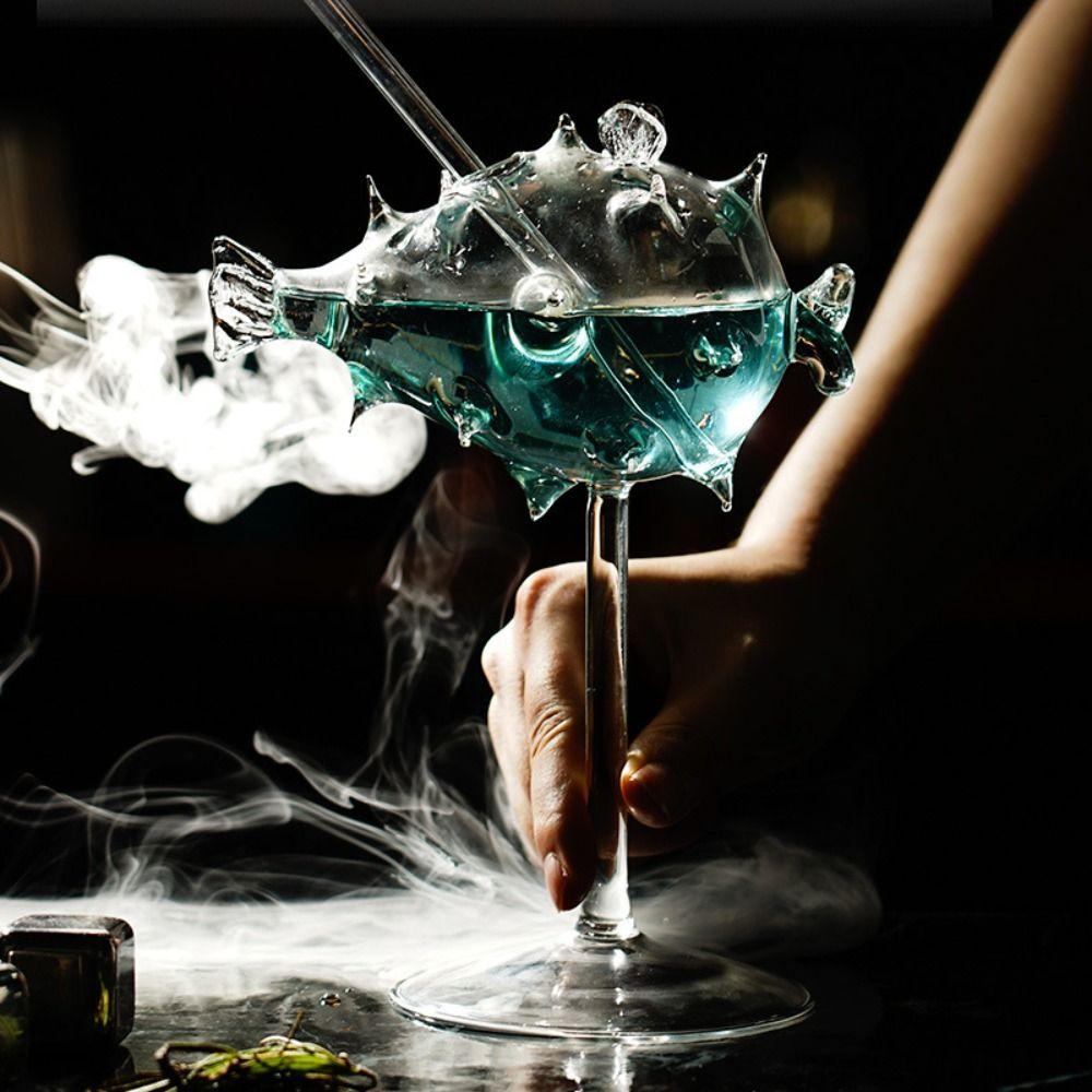 Drink Cup Creative Cocktail Glass Porcupine Fish Champagne Cup Swan Shaped Goblet Bar