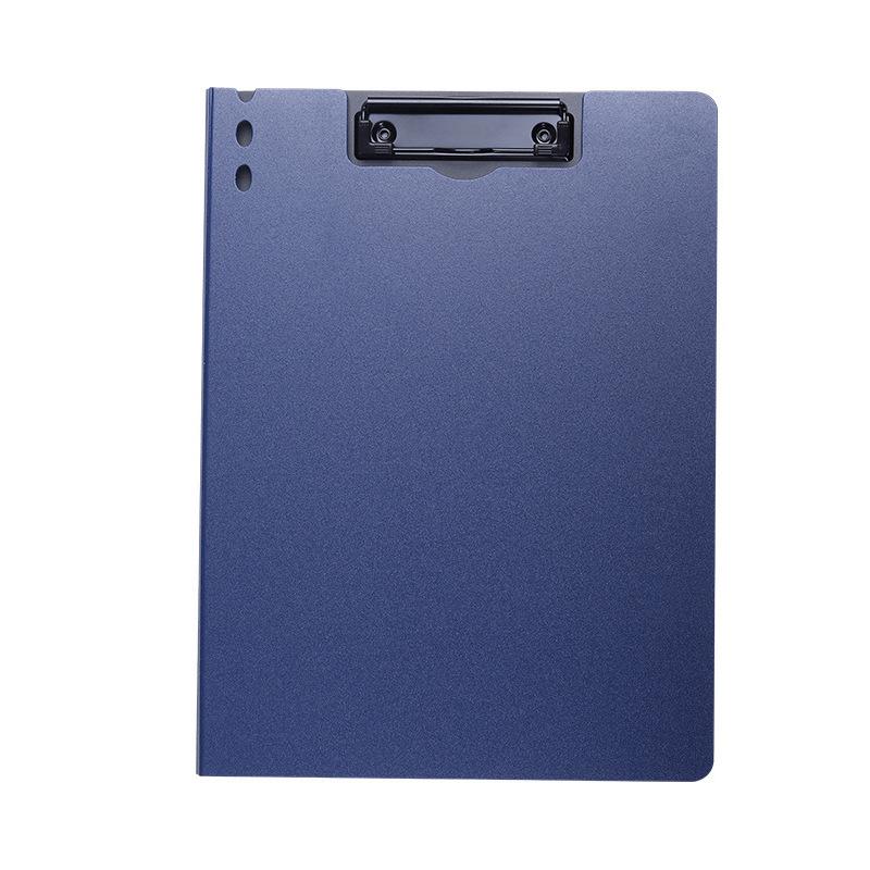 Black A4 Document Holder with Clip - Frosted PP Writing Board for Office Supplies
