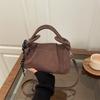 Vintage Solid Color Suede Shoulder Bags for Women Versatile Ladies Crossbody Bag Lightweight Portable Female Handbags Small Tote
