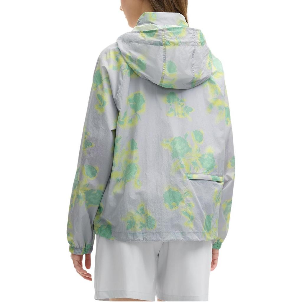 Fila X MAISON KITSUNE Original Logo Print Fashion Loose Woven Hooded Raglan Long Sleeve Jacket Women Jackets Misty-Gray F11W529702F-GY