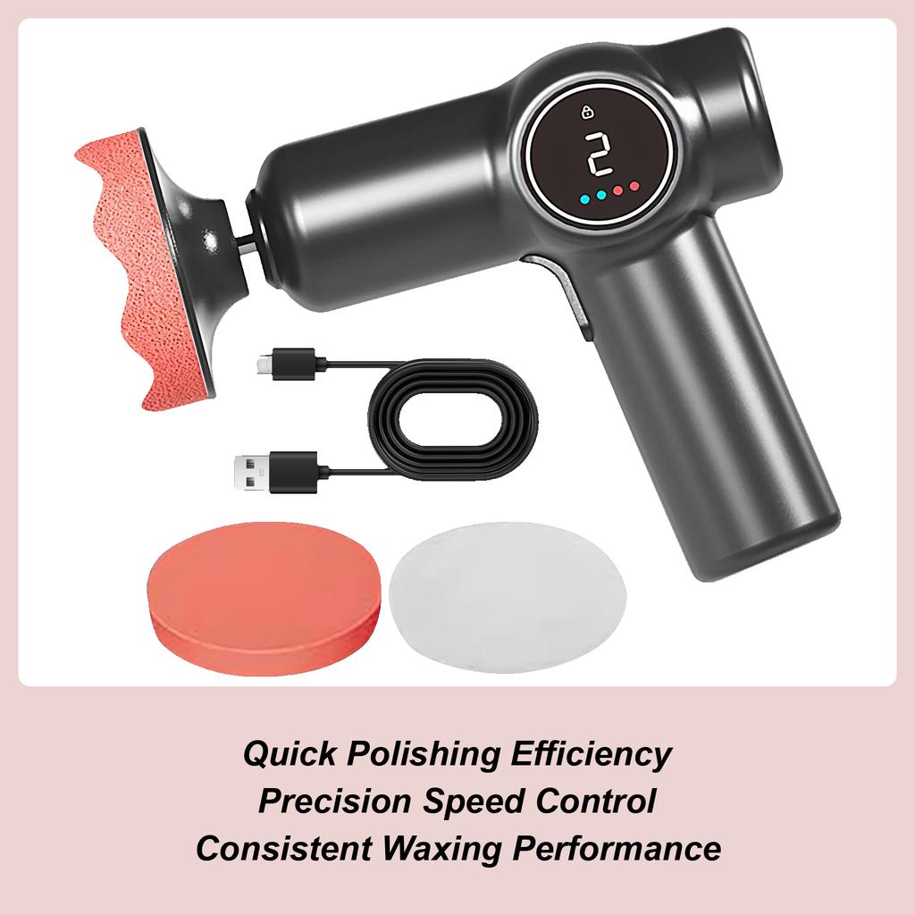 Car Buffer Polisher Portable Car Polishing Machine Cordless 2-Speed Polisher for Detailing Metal Furniture Glass Truck RV