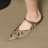 Flats Women Slippers Pointed Toe Shoes Slingback Dress Mules Shoes Summer 2025 New Elegant Sandals Femme Luxury Zapatos