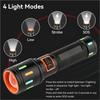 Rechargeable Colorful Fluorescent Flashlight Adjustable Focus Aluminum Alloy LED Flashlight Powerful White laser Torch Outdoor