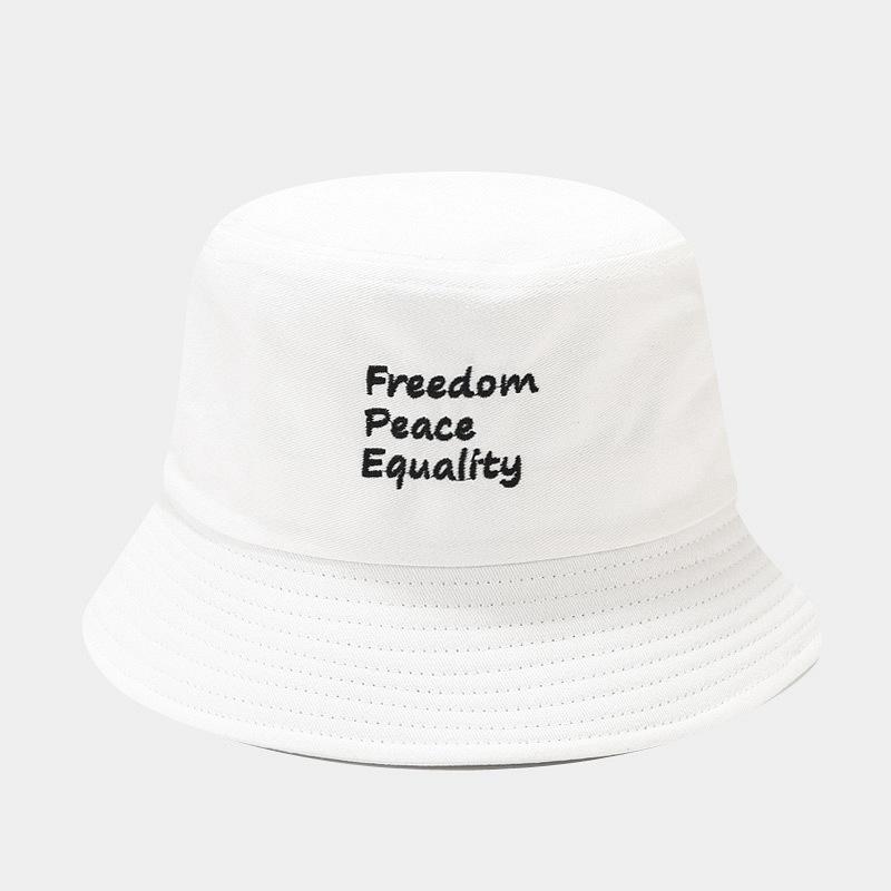 Fisherman Hat for Women with Three Rows of Letter Embroidertrendy Popular Street Basin Hat Outdoor Travel Sun Hat Trendy