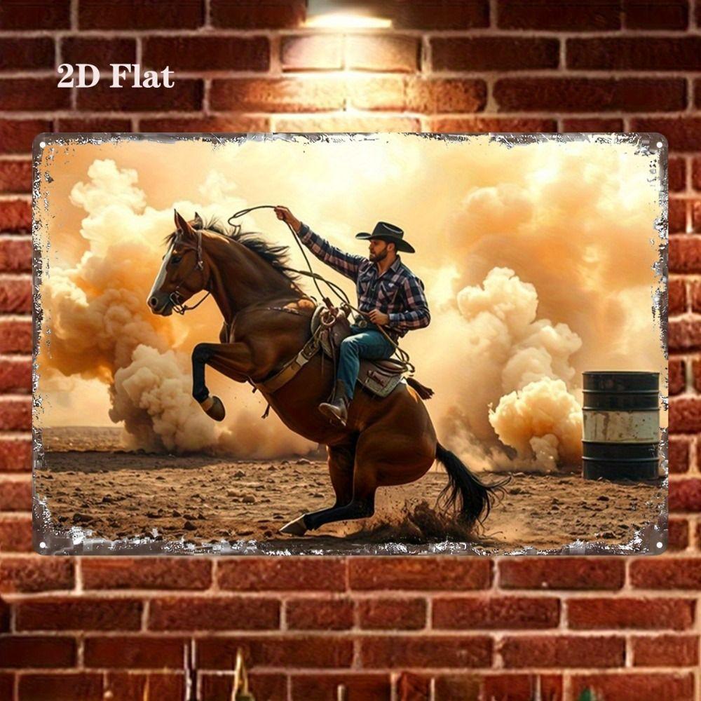

Vintage Wild West Cowboy Metal Wall Art 20x30cm Home Decor Tin Sign